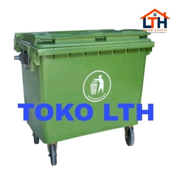 TEMPAT SAMPAH BIO TANPA PIJAKAN 660 LTR DUSTBIN SEGI RODA 2306 TP 2306TP GREEN LEAF