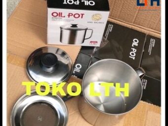 OILPOT STAINLESS STEEL SARINGAN MINYAK OIL POT MUG STRAINER 12 CM
