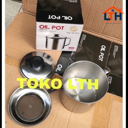 1-1637-1.jpg OILPOT STAINLESS STEEL SARINGAN MINYAK OIL POT MUG STRAINER 12 CM