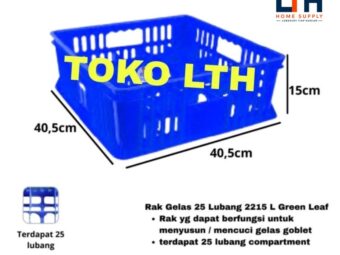 1-1647-1.jpg CONTAINER GELAS 25 SEKAT 2215L GREEN LEAF BOX RAK CUCI GELAS PLASTIK 2215 L