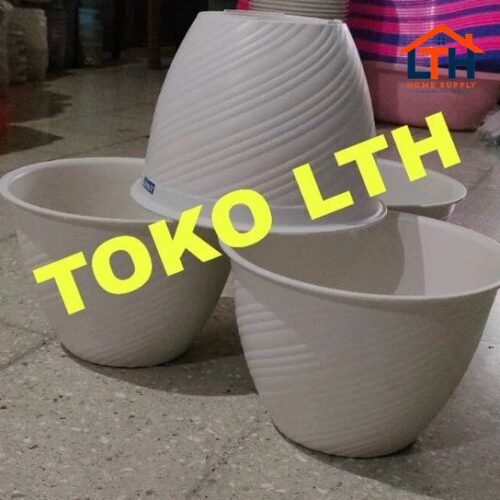 1-1652-1.jpg POT TAWON MADU TULIP 30 PUTIH PLASTIK POT BUNGA TANAMAN BESAR