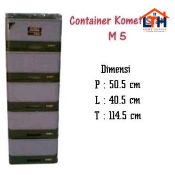1-1667-1.jpg LEMARI LACI CONTAINER PLASTIK SUSUN 5 KOMET M5 MEDIUM SS 5