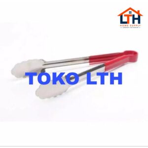1-1686-1.jpg JEPITAN CAPITAN PENJEPIT KUE MAKANAN GORENGAN GAGANG SILIKON MERAH 9 INCH