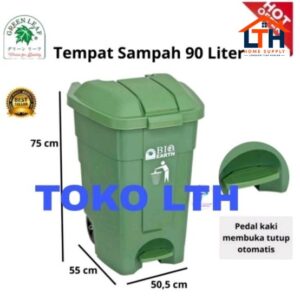 TEMPAT SAMPAH BIO INJAK RODA SEGI 90 LTR GREEN LEAF 2009 BIO STEP ON DUSTBIN 90 LITER