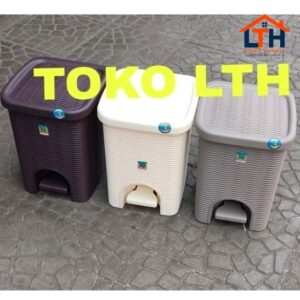 TEMPAT SAMPAH INJAK SEGI 5 LTR SILVA GREEN LEAF 2016 GL KOTAK SAMPAH PERSEGI MOTIF ROTAN