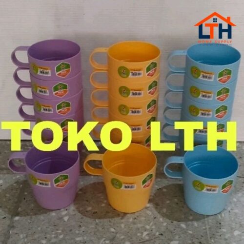 1-1715-1.jpg 6 PCS CANGKIR PLASTIK 390 ML KANZA 10207 HOMMY GELAS GAGANG MUG KOPI PLT