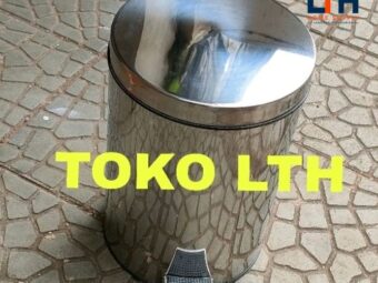 1-1723-1.jpg TEMPAT TONG SAMPAH INJAK 8 LTR STAINLESS DUSTBIN RUBBISH BIN SUBRON 8 LITER