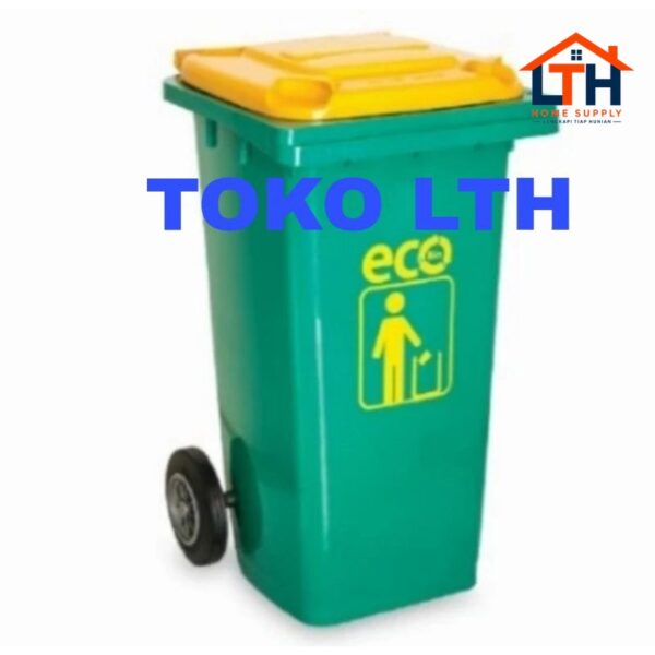 TEMPAT SAMPAH SEGI 100 LITER RODA 9955 DUSTBIN ECO ATARI GREEN LEAF