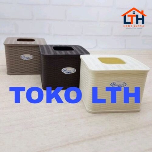 TEMPAT TISSUE TISU SEGI KENZO HAWAII 5992 MOTIF ROTAN ANYAM KOTAK TISSU