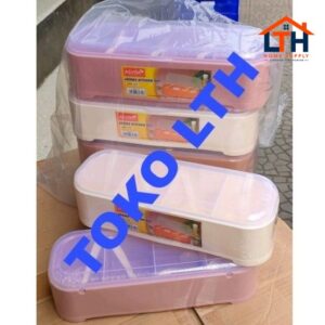 TEMPAT BUMBU ISI 4 KOTAK BOX WADAH GARAM GULA SEKAT 4 RAK BUMBU SERBAGUNA