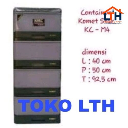 1-1769-1.jpg LEMARI LACI CONTAINER PLASTIK SUSUN 4 KOMET M4 MEDIUM SS 4 M-4