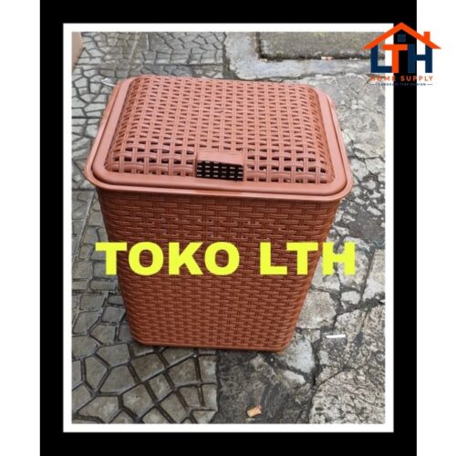 1-1772-1.jpg KERANJANG BAJU PAKAIAN KOTOR ROTAN PLASTIK LAUNDRY BAG TROY HAMPER