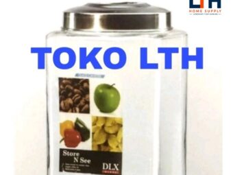 1-1778-1.jpg TOPLES KACA SEGI 9 LTR DLX KAFE B SEAL CANISTER STOPLES KERUPUK MANISAN BELING