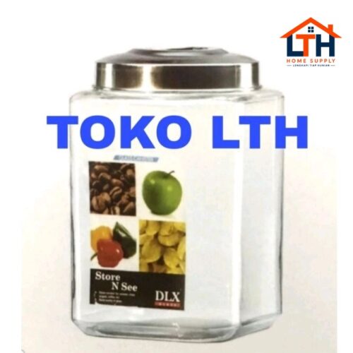TOPLES KACA SEGI 9 LTR DLX KAFE B SEAL CANISTER STOPLES KERUPUK MANISAN BELING