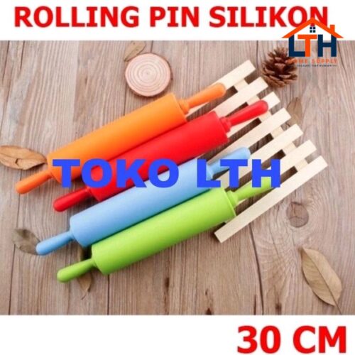 ROLLING PIN SILIKON PENGGILING PENGGILAS ADONAN ROTI BAKING SILICONE 30 43 CM