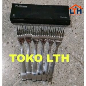 6PCS GARPU MAKAN EDELMANN ESSEN DINNER FORK HOTEL STAINLESS TEBAL 512-01
