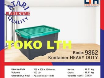 1-1808-1.jpg CONTAINER BOX RODA 100 LTR ATARI 9862 GREEN LEAF CB100 KOTAK WADAH SERBAGUNA