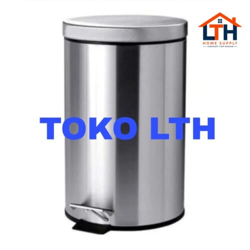 1-1811-1.jpg TEMPAT SAMPAH INJAK 12 LTR BULAT STAINLESS TONG DUSTBIN PEDAL MASPION