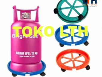 1-1822-1.jpg TATAKAN RODA TABUNG GAS ELPIJI LPG TROLI TROLLEY DORONG 391 GREEN LEAF