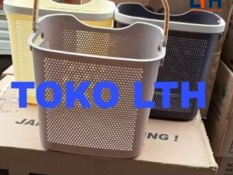 CLEANLINE 1536 KERANJANG PAKAIAN JINJING LAUNDRY BASKET BOX TINGGI PLASTIK GREEN LEAF