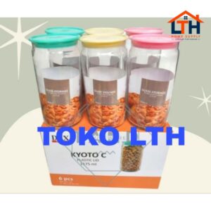 TOPLES KACA POLOS 1175 ML KYOTO C DLX JAR KELER BELING TUTUP PLASTIK