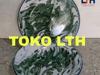12 PCS PIRING MAKAN SENG 22 CM LURIK BLURIK BLIRIK ENAMEL KALENG BELANG PIRING PANCI RRT