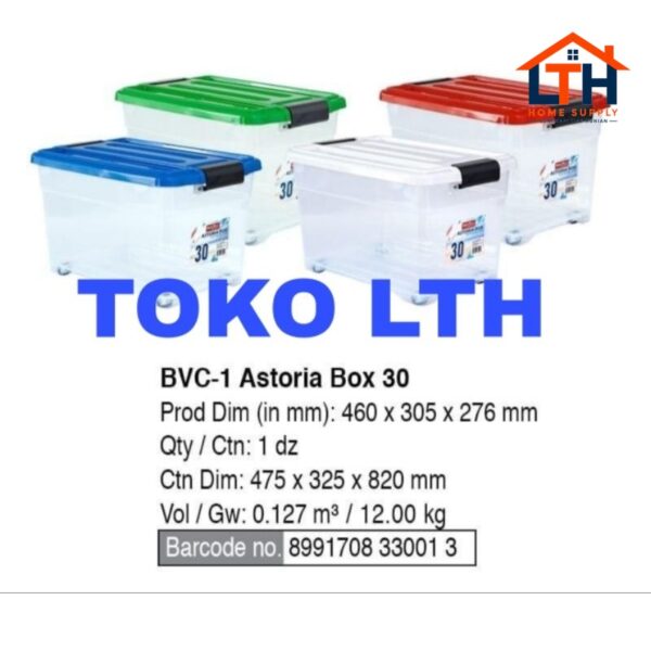 Container Box Roda Astoria 30L  CB30 BVC-1 Basic Home - Lion Star