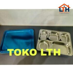 1-1846-1.jpg FOOD TRAY STAINLESS SUS 304 KOTAK MAKANAN SEKAT 5 STAINLESS