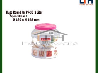 1-187-1.jpg TOPLES PLASTIK / TEMPAT SELAI BULAT 3 LITER HUGO ROUND JAR 100-LION STAR PP-30 KELER KERUPUK l