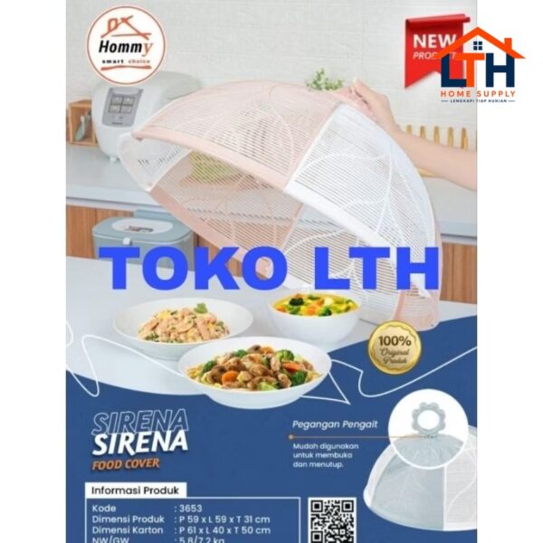 1-1873-1.jpg TUDUNG SAJI RAKIT LIPAT FLEKSIBEL BULAT PLASTIK HOMMY SIRENA 3653 PENUTUP MAKANAN