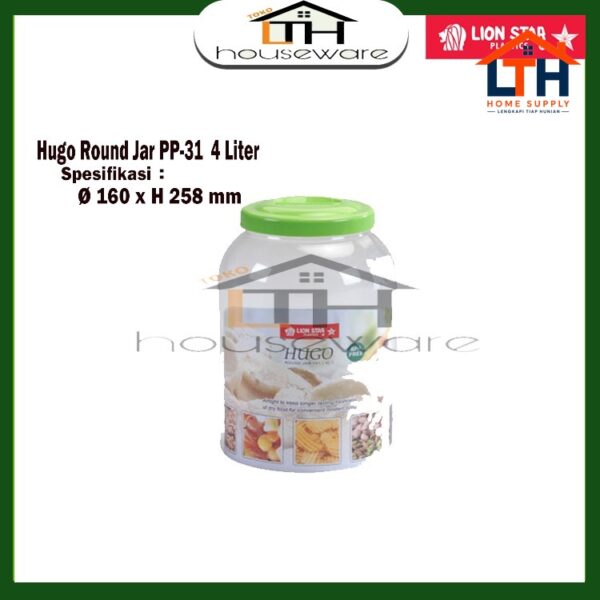 1-188-1.jpg Toples Bundar Hugo Round Jar 4L 101 PP-31 Lion Star