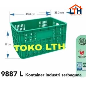 1-1887-1.jpg CONTAINER KERANJANG INDUSTRI BOX SERBAGUNA 9887 L ATARI GREEN LEAF