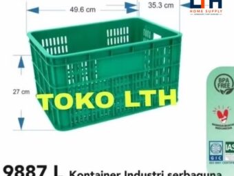 1-1887-1.jpg CONTAINER KERANJANG INDUSTRI BOX SERBAGUNA 9887 L ATARI GREEN LEAF