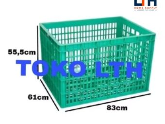 ATARI 9911 LR CONTAINER BOX INDUSTRI KERANJANG KRAT RODA PLASTIK JUMBO LUBANG GREEN LEAF