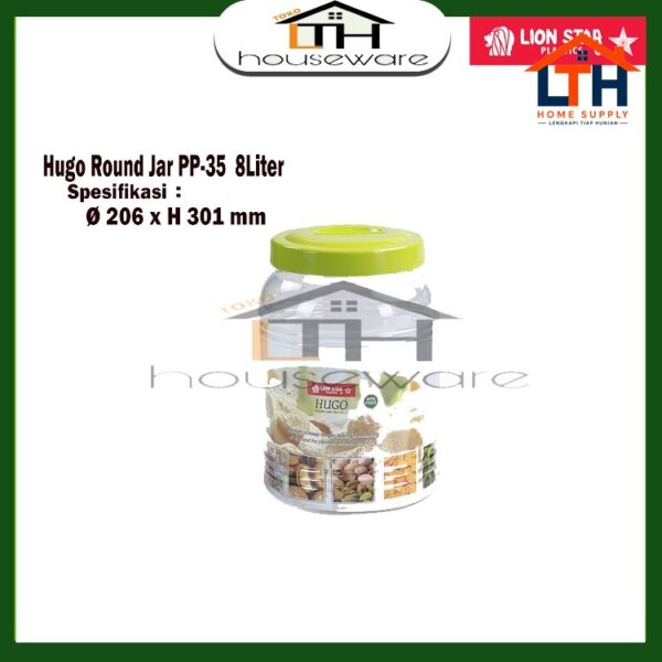 Toples Bundar Hugo Round Jar 8L 101 PP-35 Lion Star