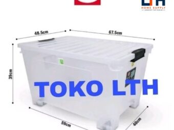 1-1901-1.jpg ATLAS CB100 CONTAINER BOX RODA TRANSPARAN 100 LTR SHINPO CB 100 SIP102 BENING KOTAK WADAH PENYIMPANAN CB100 SIP 102