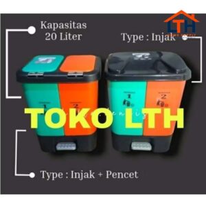 Tempat Tong Sampah Injak 20L 2 Warna Medis Organik Anorganik MPW