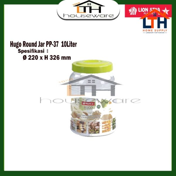 1-191-1.jpg Toples Bundar Hugo Round Jar 10L 107 PP-37 Lion Star