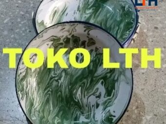 12 PCS PIRING MAKAN SENG 20 CM LURIK BLURIK BLIRIK BELANG ENAMEL KALENG