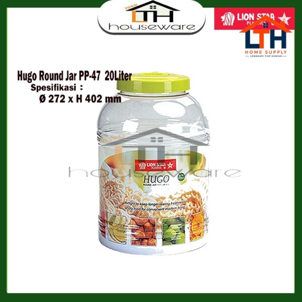 1-193-1.jpg Toples Bundar Hugo Round Jar 20L 117 PP-47 Lion Star