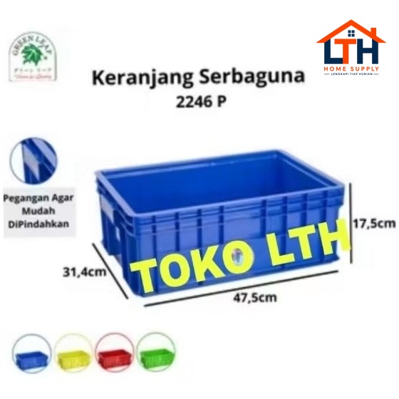 BOX 2246 P CONTAINER KERANJANG INDUSTRI SERBAGUNA GREEN LEAF 2246P