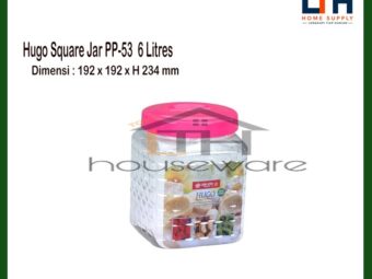 1-196-1.jpg TOPLES PLASTIK / TEMPAT SELAI SEGI 6 LITER HUGO SQUARE JAR 203-LION STAR PP-53 KELER KERUPUK