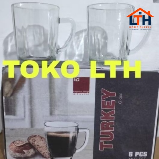 1-1964-1.jpg 6 PCS CANGKIR GELAS GAGANG SEGI MUG TURKEY GLASS KOPI TEH BELING KACA GELAS