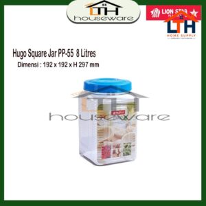 Toples Segi Hugo Square Jar 8L  205 PP-55 Lion Star