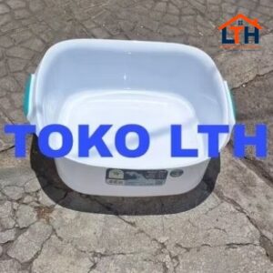 DELMORA 8719 BAK BASKOM SEGI PLASTIK GAGANG 10 LITER BASIN WADAH PERSEGI SERBAGUNA