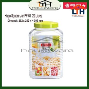 Toples Segi Hugo Square Jar 20L  217 PP-67 Lion Star
