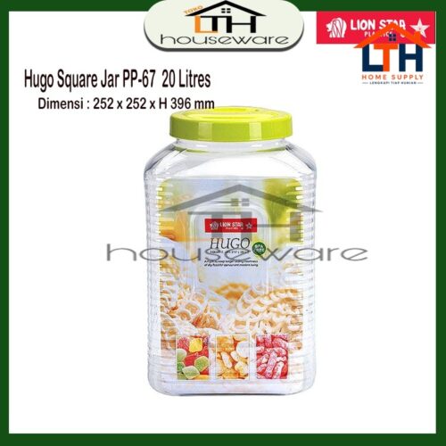 1-199-1.jpg TOPLES PLASTIK / TEMPAT SELAI SEGI 20 LITER HUGO SQUARE JAR 217 LION STAR PP-67 WADAH KELER KERUPUK