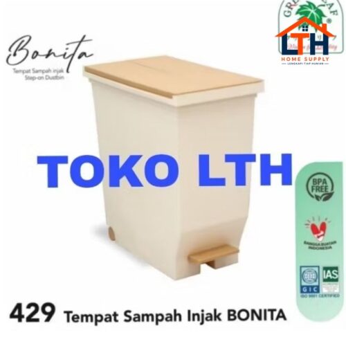 1-1995-1.jpg TEMPAT SAMPAH INJAK SEGI 45 LITER BONITA 429 GREEN LEAF DUSTBIN MINIMALIS