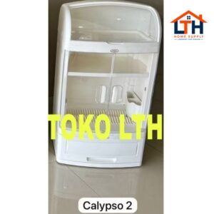 LEMARI RAK PIRING PLASTIK CALYPSO 2 TAIWAN LEMARI LACI DAPUR SERBAGUNA LRP002