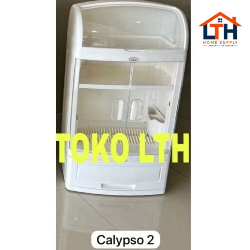 LEMARI RAK PIRING PLASTIK CALYPSO 2 TAIWAN LEMARI LACI DAPUR SERBAGUNA LRP002
